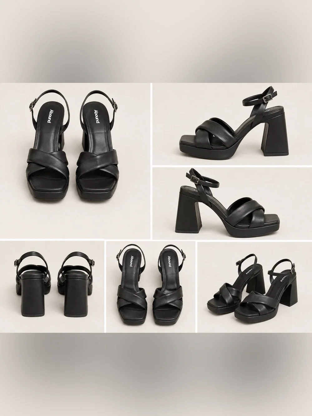 Abound Black Cross-Strap Platform Sandals